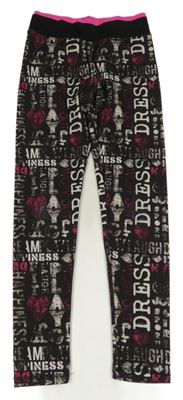 Čierne športové legíny s nápismi Yigga