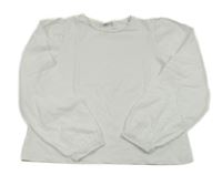 Biele tričko s nařasenými rukávy Zara