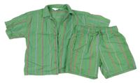 2set - Zelená košile + kraťasy s proužky H&M