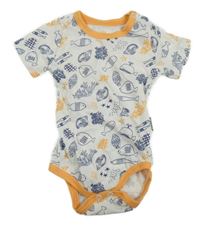Bielo-oranžové body s rybkami