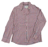 Tmavomodro-červeno-bílá kostkovaná košile Massimo Dutti