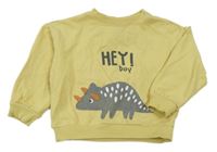 Žltá oversize mikina s dinosaurom Cool Club