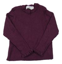 Lilkový rebrovaný sveter H&M