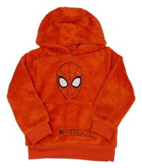 Červená chlpatá mikina so Spider-manem a kapucňou Marvel