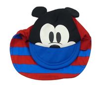 Čierno-modro-červená pruhovaná UV čapica s Mickey zn. Disney