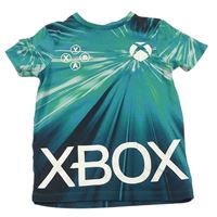 Modrozeleno-zeleno-čierne tričko s X-BOX George