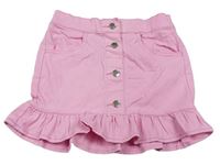 Ružová tepláková rifľová sukňa anko