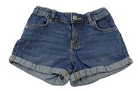 Modré MID RISE rifľové kraťasy Denim Co.