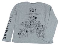 Šedé melírované triko - 101 Dalmatinů Benetton