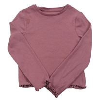 Staroružové rebrované crop tričko PRIMARK