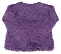 Purpurový chlpatý crop sveter Y.F.K.