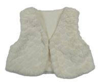 Smetanové kožešinové podšité bolérko so srdiečkami