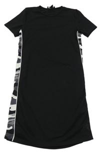 Černo-army šaty s pruhy New Look