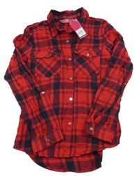 Nové - červeno-černá kostkovaná halenka YD