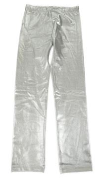 Strieborné koženkové legíny Tu