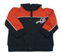 Černo-červená propínací mikina s číslem a nápisem impidimpi