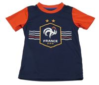 Tmavomodro-červený dres so znakom