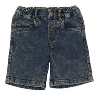 Tmavomodré šisované teplákové riflové kraťasy h&t