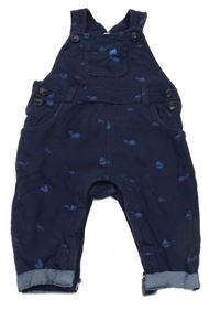 Tmavomodré laclové tepláky s velrybami JASPER CONRAN