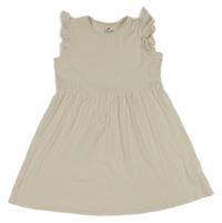 Smotanové rebrované šaty s volánikmi H&M