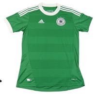 Tmavozeleno-bílý funkční fotbalový dres Deutscher Adidas