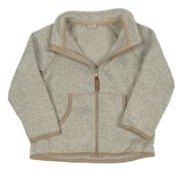 Béžovo-bílá melírovaná pletená propínací mikina H&M