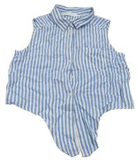 Modro-biela pruhovaná crop blúzka H&M