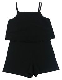 Čierny kraťasový overal River Island