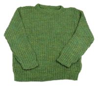 Zelený melírovaný sveter