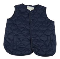 Tmavomodrá prešívaná šušťáková zateplená vesta M&S