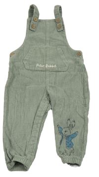 Zelenošedé manšestrové laclové kalhoty s Peter Rabbit