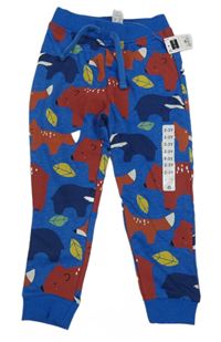 Nové - Modré melírované tepláky se zvířaty Dunnes