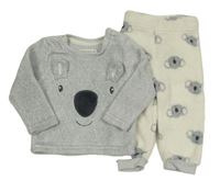 Šedo-smetanové chlupaté pyžamo s koalou Primark