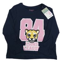 Nové - Tmavomodré triko s písmenem a lvíčetem Primark