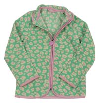 Zelená vzorovaná fleecová propínací mikina TCM