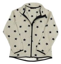 Smotanová fleecová prepínaci mikina s hviezdami H&M