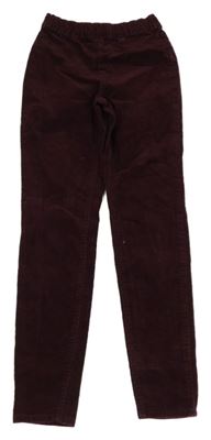 Vínové menšestrové elastické nohavice H&M