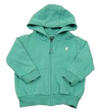 Zelená prepínaci mikina s výšivkou a kapucňou F&F