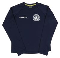 Tmavomodré športové funkčné tričko s potlačou Craft