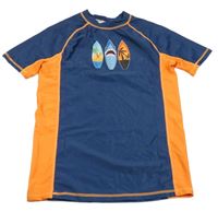 Tmavomodro-oranžové UV tričko so sufrmi