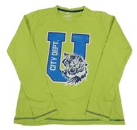 Limetkové tričko s tigrom a písmenem Pepperts