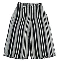 Nové - Čierno-biele pruhované culottes nohavice Primark