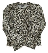 Béžovo-černé triko s leopardím vzorem