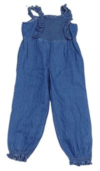 Modrý lehký riflový kalhotový overal s madeirou Matalan