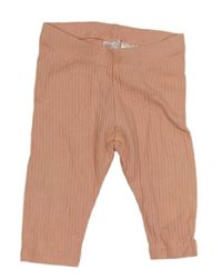 Svetloružové rebrované legíny H&M