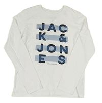 Bílé triko s logem Jack & Jones