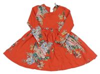 Červené kvetované šaty Joules