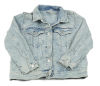 Svetlomodrá rifľová bunda s vreckami