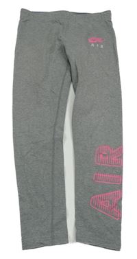 Sivé melírované crop legíny s logom Nike