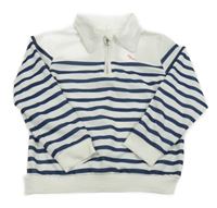 Bielo-modré pruhované polo tričko Shein